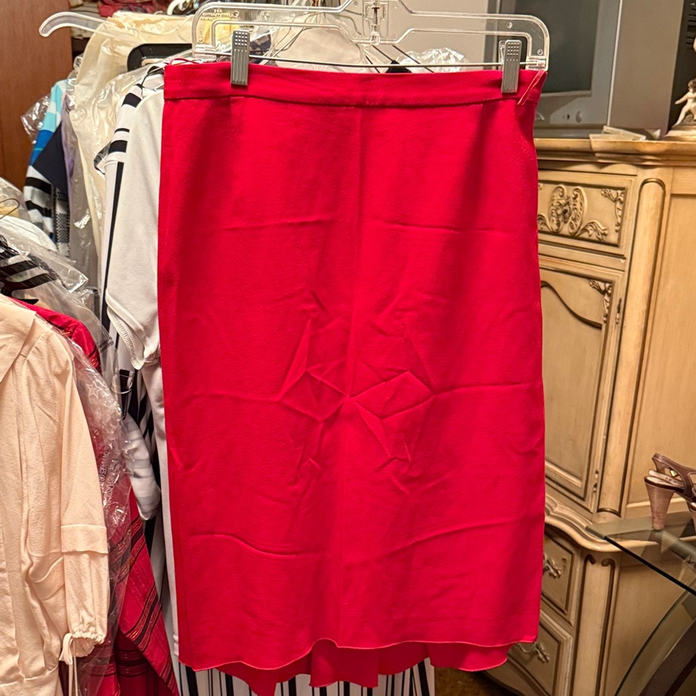 Prada Vibrant Red Pencil Skirt